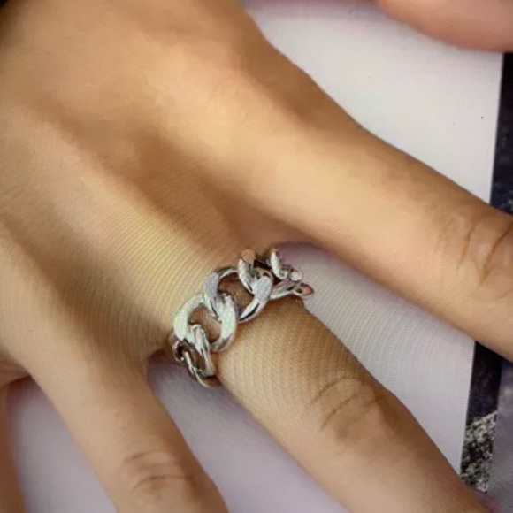 STERLING SILVER CHAIN RING GOLD OR SILVER - Picture 5 of 7